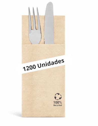 Prieto Larrey - Pack 1200 Servilletas Canguro Punta Punta Ecológicas - Absorbentes y Suaves - Tamaño 32x40cm - Ideales para hostelería y eventos (Ecológico)
