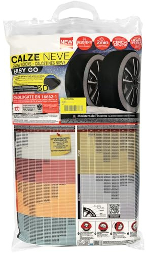 CALZE DA NEVE OMOLOGATE AUTO TAGLIA L EASY GO PNEUMATICI 205/65R16 205/65/16
