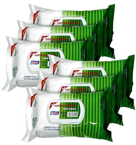 EasyClean Extra Large Kitchen Cleaning Wipes – 6 pack(480 counts), Lemon Scented, Anti-Bacterial, Streak-Free, Tough on Grease & Grime, Extra Strong & Quick Decontamination,Perfect for Daily Use