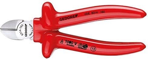 GEDORE Seitenschneider mit Tauchisolierung 160 mm, 1 Stück, VDE 8314-160