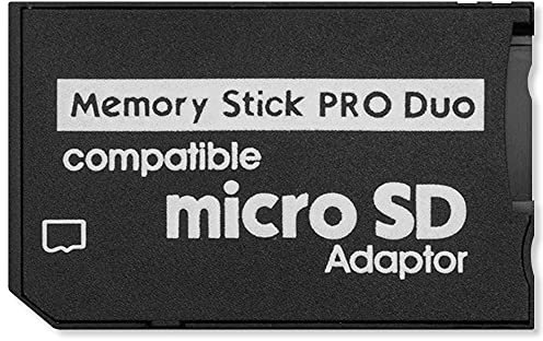 OcioDual Adaptador Negro de Una Ranura Micro SD/TF 64GB a Memory Stick Pro Duo MS Convertidor Conversor para Consola PSP Cámara