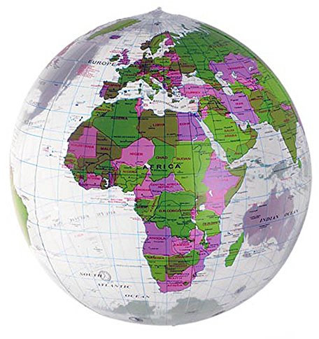 HAB & GUT -EB002- Aufblasbarer Globus -geprüfte Qualität- Wasserball, transparent, Ø 45 cm