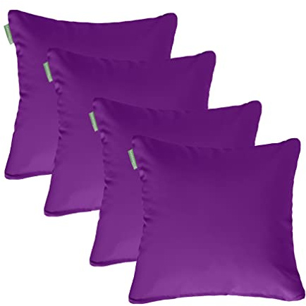 Gardenista 18 Garden Scatter Cushion | Outdoor Water Resistant Garden Furniture Pillow | Soft and Comfy Patio Furniture Cushions | Throw Pillows for Sofa, Couch, Balcony - 4 Pack (Purple)