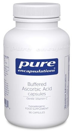 Pure Encapsulations Buffered Ascorbic Acid, 90 Capsules | Gentle Immune Support for Sensitive Stomachs, Neutral-pH Vitamin C 670mg with Mineral Ascorbates, Vegetarian