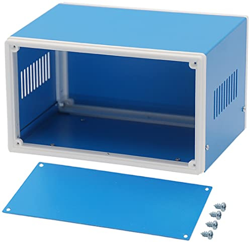 Zulkit Electronic Enclosures Blue Metal Enclosure Project Case DIY Box Junction Case Enclosure Preventive Case 8.3x7.1x5.5inch (210x180x140mm)