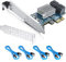 PCIe SATA Card Erweiterungskarte, 4 Port with 4 SATA Cables and Low Profile Bracket, 6Gbps SATA3.0 Controller PCI Express Expansion Card, Support SSD and HDD