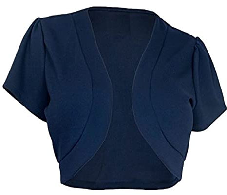 Kurzärmelige Jacke für Damen, offene Nähte, Jacekt Lady, dunkelblau, XX-Large