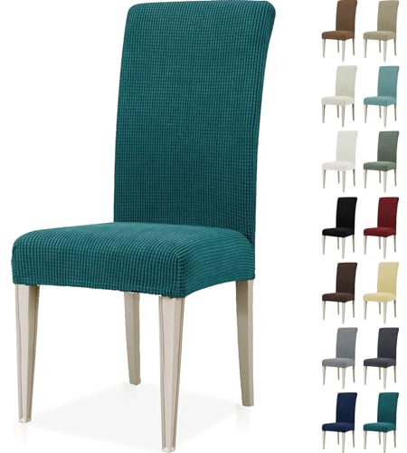 Ystyle Universal Stretch Stuhlhussen 2er Set, Grün | Stuhlbezug Elastisch, Waschbarer Hussen für Stühle, Chair Cover für Hotel Bankett Küche Restaurant Hochzeit Party