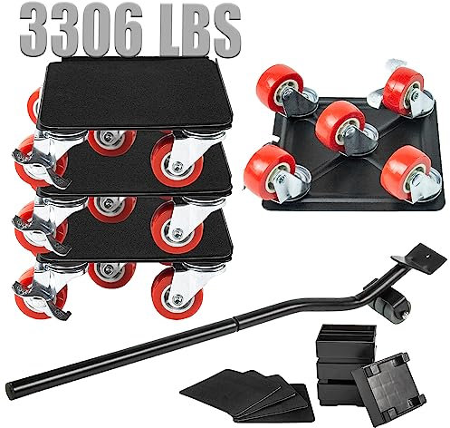 BAUSATZ 1500KG 3306LBS Lifter Furniture Sliders for Hardwood Floors Jack Furniture Dolly Appliance Dolly for Moving Pads Furniture Movers Sliders