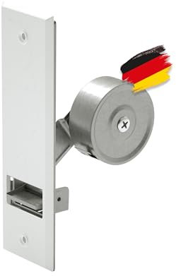 BAUHELD® Rolladen-Gurtwickler Unterputz [Made in Germany] - Maxi Einlass-Gurtwickler aus Stahl - Für Rolladengurt 23mm [ohne Gurt] - Rollladen Aufwickler inkl. Abdeckung Weiß - Lochabstand 105mm