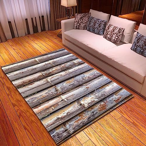 Vintage Grauer Bambus Teppich Kinderteppich Wohnzimmerteppich Schlafzimmerteppich 3D-Gedruckter Superweicher Flanellteppich -Polyester-Soft-Touch,Leicht Zu Reinigen 200 X 300 Cm Mit Gummirüc -9R3H+G9F