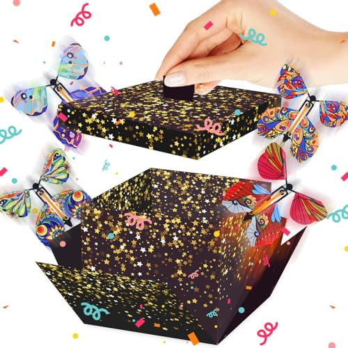 Caja de Regalo Mariposas, Caja de Regalo Explosión, Caja de Regalo Sorpresa DIY, Caja de Regalo Sorpresa Aniversario para Regalar a Amigos y Familia