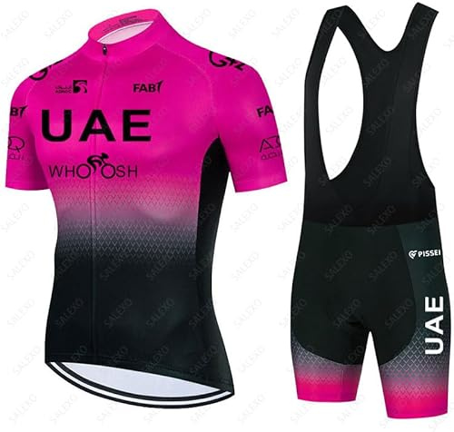 Fenovel Conjunto Maillot y Culotte de Ciclismo Hombre Verano con Almohadilla de Gel 19D Ropa MTB Manga Corta