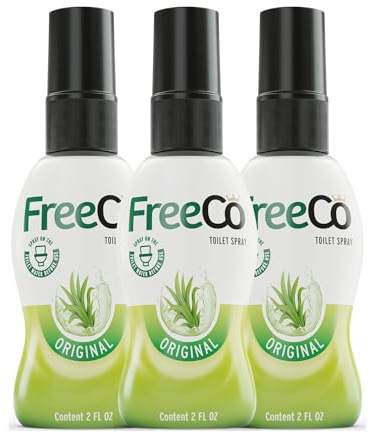 FreeCo Bloccante ed Eliminatore di Odori per il Bagno (Before You Go) – Spray agli Oli Essenziali Naturali | Ideale per Casa, Ufficio, Ristoranti e Viaggi | Confezione da 3x60ml - Fragranza Agrumata