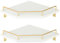 Tirzah Estante de esquina blanco de 2 niveles con valla de metal dorado, estante flotante de diamante de madera blanca de 9.5 pulgadas para decoración del hogar, organizador de cocina