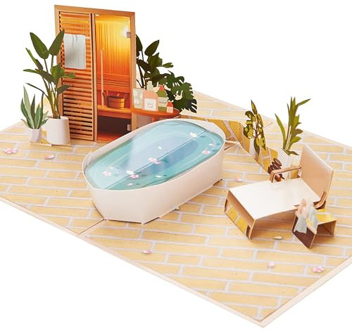 CraftWerk 3D Pop-Up Karte Wellness - Gutscheinkarte Klappkarte für Massage oder Sauna - Kreative Verpackung zum Geburtstag oder Weihnachten für Frauen und Männer