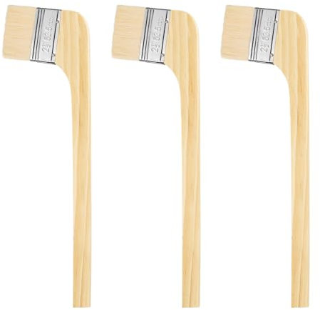 QUARKZMAN Pinceau 3Pcs 2.5 Largeur De Pinceau Laine Douce Variété Angulaire Pinceaux Radiateur pour Peinture Meubles Murs Façonnage, Marron Clair
