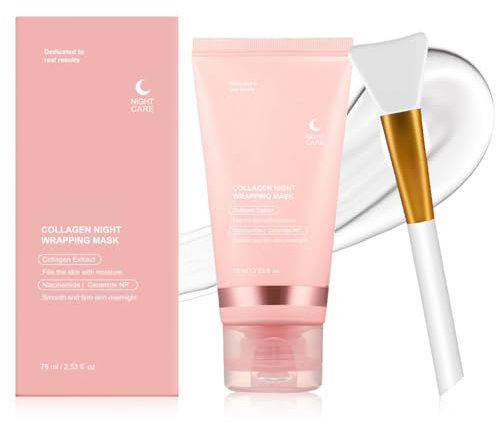 Collagen Night Wrapping Mask, Maschera Bio Collagen Real Deep, Maschera Peel Off, Pulizia Della Facciale, Maschera Viso Peel Off, Levigare e Rassodare la Pelle, Minimizzare i Pori