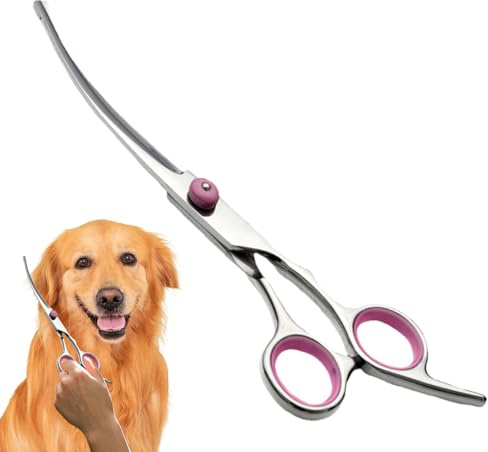 Tijeras curvadas para el cuidado de perros, tijeras de cuidado para perros, tijeras de curvadas de acero inoxidable, tijeras de cuidado de herramientas con puntas redondas para mujeres y hombres