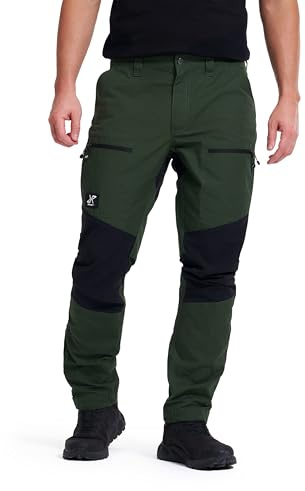 RevolutionRace Herren Nordwand Pro Pants, Hose zum Wandern und für viele Outdoor-Aktivitäten, Forest Green/Black, XL