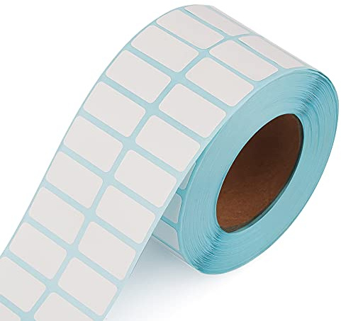KINBOM 1 Rulle / 3000st 2x1cm Rektangulära Etiketter Klistermärken, Självhäftande Klistermärken Avtagbara Tomma Etiketter för Behållare Korgar Flaskor Förvaringsfack Eller Kontors Material (Vit)