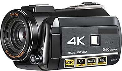 QZCX Cámara Digital, Videocámara videocámara 4k, AC3 IR Visión Nocturna WiFi Digital Vlogging Cámara Profesional, Tuber Vlogging Clamorders Full HD(Standard)