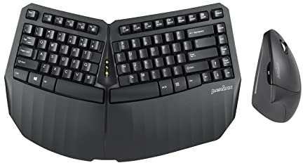 Perixx PERIDUO-813B US, Wireless Ergonomic Compact Keyboard & Vertical Mouse - Bundle with a 6-Button Ergonomic Vertical Mouse - Black - US English…