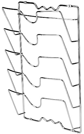 LIZEALUCKY Scaffale Organizer per Coperchi di Pentole a 5 Livelli, Supporto per Scaffali per Armadietti da Cucina Montato a Parete/Porta per Coperchi di Pentole E Padelle