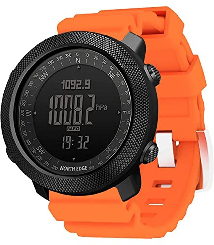 Smart Watch per Uomo Donna, Orologi sportivi digitali for uomini orologi militari, orologio intelligente impermeabile sportivo di bussola, orologio da nuoto di alpinismo multifunzionale ( Color : Oran