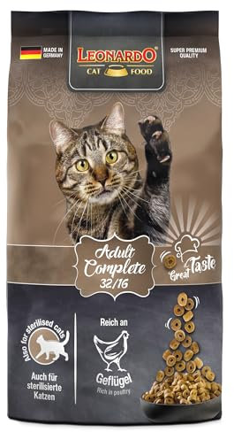LEONARDO Katzenfutter Adult Complete 32/16, 300g Beutel, Trockenfutter für ausgewachsene Katzen Aller Rassen ab 1 Jahr, Made in Germany