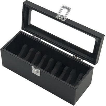 Bracelet Holder Box - Bangle Organiser Box, PU Leather Display Case | Gold and Jade Bracelet Storage Box with 10 Compartments, Jewellery Box with Clear Lid for Ultimate Protection, (9.45 x 3)