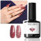 MODELONES Vernis Semi Permanent Rouge Pailleté, 15 ML Vernis Gel UV Semi Permanent Pailleté Rouge, Vernis à Ongles Gel Pour Manucure Francaise, Durci Par LED, Nail Art