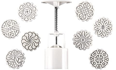 Cookie Stamps Mould Moon Cake Mold 50g Hand Press Cookie Stamps Autumn Mooncake Maker Press with Stamp 1Set