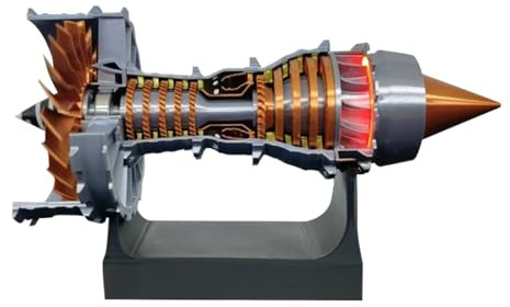 ToyGhillied Trent 900 Turbofan Modelo de motor de avión, Kit de construcción de modelo de motor Turbofan, Experimentos científicos de física, Adecuado para amantes de modelos mecánicos, 50+ piezas