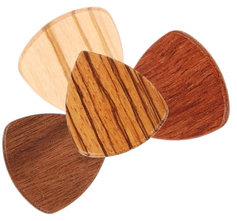 Warmhm 4stücke Teiliges Gitarrenplektren Aus Holz Geeignet Für Akustische Elektrische Und Bassgitarre Langlebig Verarbeitet Glatte Oberfläche Praktisches Zubehör Für Gitarristen Und Musik