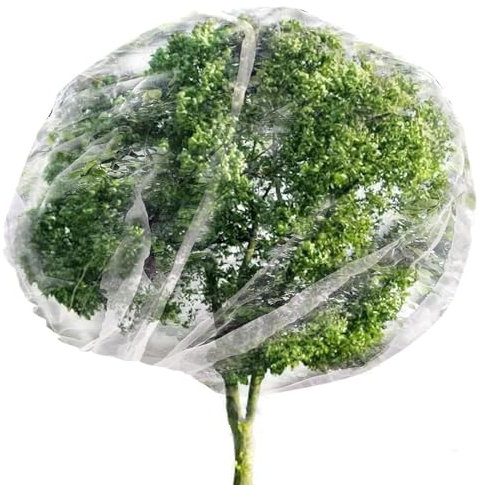 Filet anti-oiseaux, filet de protection contre les insectes et les oiseaux, solide et souple pour arbres fruitiers (4 m x 4 m, blanc)