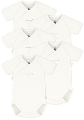 Petit Bateau Lot de Bodies Croisés Manches Courtes en Coton Unis Bébé Multicouleur A0f9y00 Sous Vêtements JOUR Mixte bébé (lot de 5)