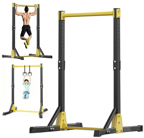 Free Standing Pull Up Bar for Home Gym | Heavy-Duty Power Tower Dip Station | 11-Level Height Adjustable Multi-Function Home Strength Training Fitness Workout Station | 400LBS Capacity