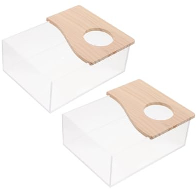Toyvian 2 Pièces Bassin pour Hamster Bac à Bain Transparent Bac de Sol pour Chinchilla Petit Bac à Sable Multifonction Délicat pour Hamster