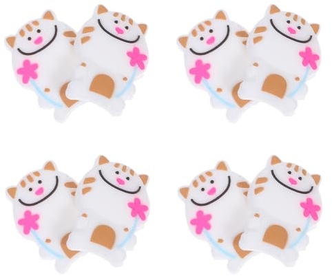 CIYODO Lot de 8 Amortisseurs de Raquette de Tennis en Silicone Motif Chat Blanc des Vibrations et Antibruit Accessoire pour Joueur de Tennis