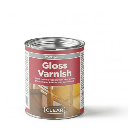 DUAYRA Clear Gloss Varnish Paint Tin, High Shine, Quick Dry Clear Varnish, for Metal, Furniture, Cabinets, Doors, Interior & Exterior Use, Water Resistant, UV Protection, Scratch Proof, 300ml (1)