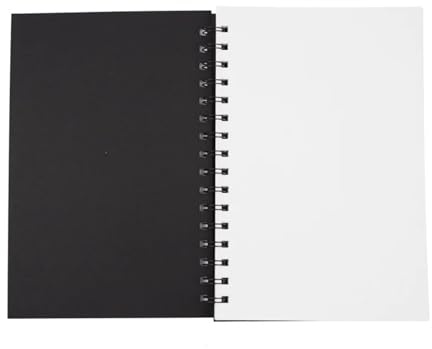 XUMKFJRE 100 sidor kraftpapper skissbok - mjukt omslagstråd ofodrad perfekt för att skissa skrivande och anteckning för hem och kontor (svart vit)