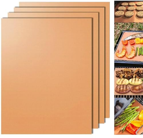 Alfombrilla Para Barbacoa, 4 Piezas, Alfombrilla Para Cocinar, Lámina Para Cocinar Reutilizable, Alfombrilla Antiadherente Para Barbacoas Eléctricas, De Gas Y De Carbón