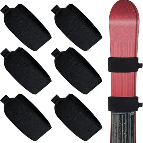 Skistraps - 6-delars Set Med Lättviktsdämpad Och Skyddande Utformning | Skidband För Längdskidor Och Snowboard | För Skidåkare Män Kvinnor Resor Nedförsbacke Skidresor Lagring Transport