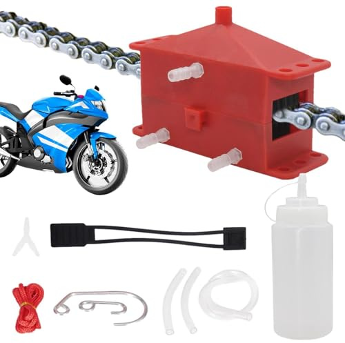 Chain Cleaning Kit - Motorcycle Drivetrain Maintenance System | Brush Lubrication Device Set | Gear Sprocket Degreasing Equipment, Rust Care Solution, Motorbike Transmission Wash