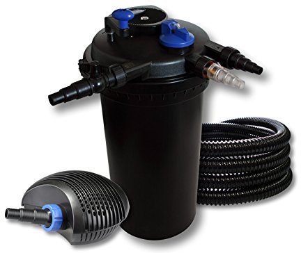 SunSun Kit Filtrado estanque presión 30000L 18W UVC Clarificador 4W ajo consumo tipo bomba 25m tubo