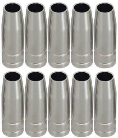 RIVERWELD Bouches de protection coniques pour torche de soudure MIG MAG, 145.0075, en cuivre, épaisseur de paroi 1,2 mm, pour torche de soudure CO2 15AK MB15, paquet de 10 pièces