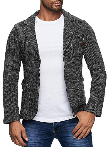 Reslad Herren-Sakko Sportlich Jakett Anzug Jacke Slim Fit Freizeit Blazer-Herren RS-1421 Anthrazit 2XL