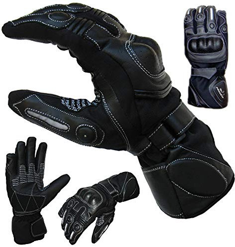 PROANTI Sommer Regen Motorradhandschuhe mit Visierwischer Motorrad Handschuhe (XL)