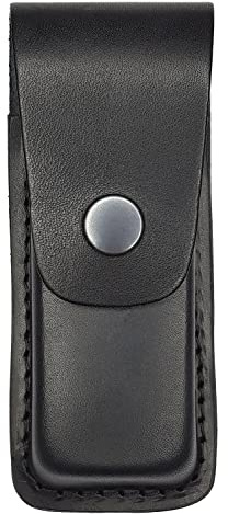 VlaMiTex Etui pour Couteau Pliant Couteau Multifunction Porte Outils en Cuir Noir (10,5 x 3,5 x 1,5 cm - M24)